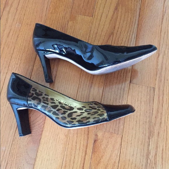 Black patent leather and leopard print shoes. SS 9 - Picture 2 of 4